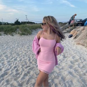 pink h&m dress